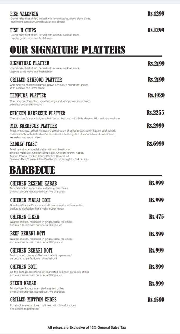 Charcoal Restaurant Do Darya Karachi FAQs