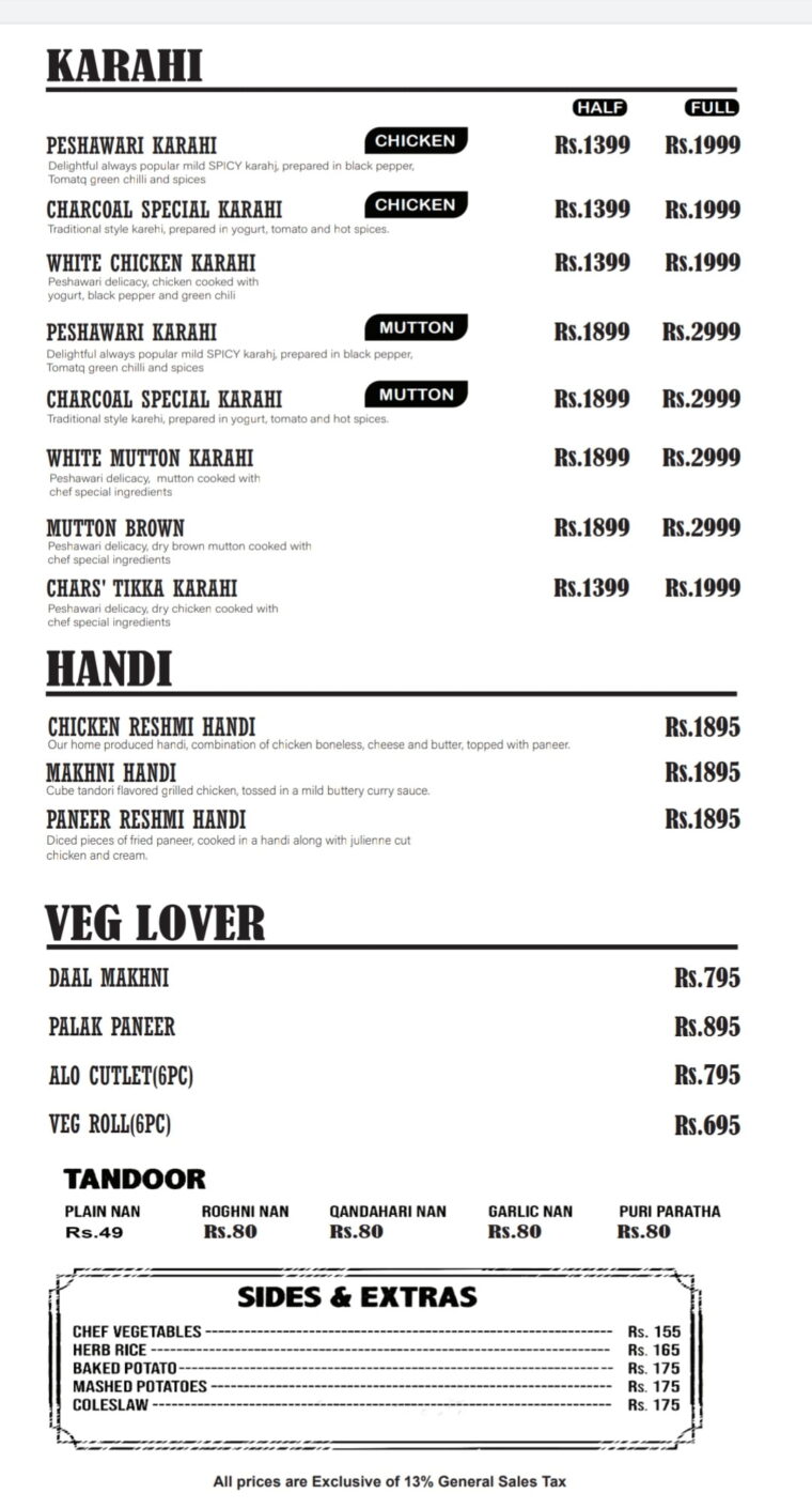 Charcoal Restaurant Do Darya Karachi FAQs